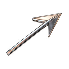 Poster - A Polished Metallic Arrow Points Upward