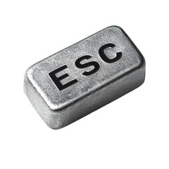 Poster - A metallic escape key shaped like a brick