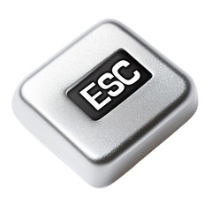 Poster - A single silver escape key isolated on white