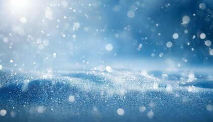 Poster - abstract christmas background with snowflakes. snowflakes on glittering blue background. winter holiday theme with copy space.