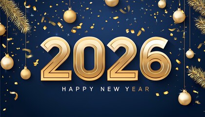 Poster - Happy New Year 2026. New year and christmas greetings vector illustration suitable for banner and cover.	

