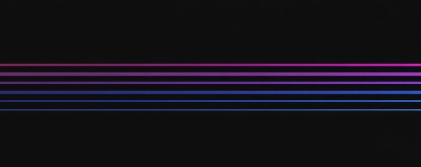 Wall Mural - abstract horizontal gradient background with blue and purple neon stripes on black