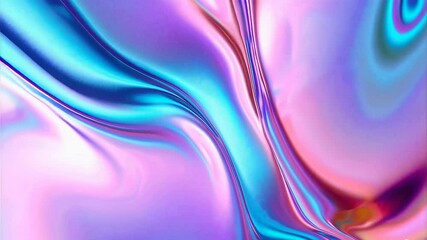 Poster - Colorful satin-like fabric flowing smoothly in abstract shapes, creating a dynamic and elegant visual for modern designs.
