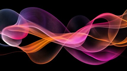 Leinwandbilder - A digital representation of futuristic line patterns with glowing effects in neon colors, set against a dark backdrop for a high-tech aesthetic