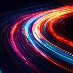 Poster - Abstract Vibrant Light Trails Swirling Dynamic Energy Flow