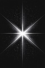 Poster - Celestial Burst Bright Star Light Rays Dark Background Space Galaxy