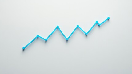Poster - a minimalist line graph with a continuous upward trend in blue against a white background, highlight