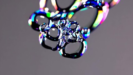Aufkleber - Colorful abstract soap bubbles with iridescent surface, macro photography. Modern art and visual design concept