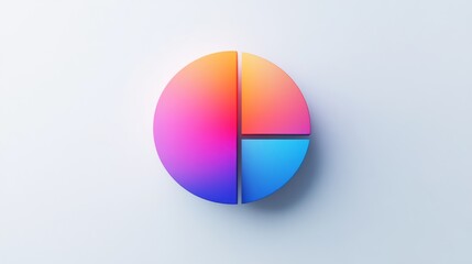 Poster - A modern pie chart with vibrant colors and clean, divided segments, set against a white background for a sharp, minimalist look