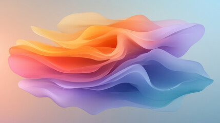 Aufkleber - A modern minimalist artwork showcasing dynamic flowing lines in subtle gradients, creating depth and movement,