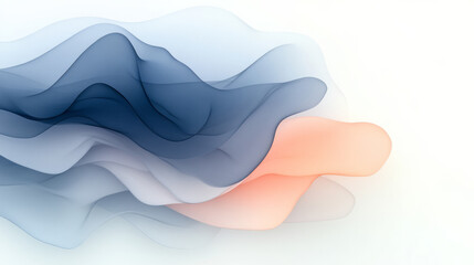 Fototapete - A modern minimalist artwork showcasing dynamic flowing lines in subtle gradients, creating depth and movement,