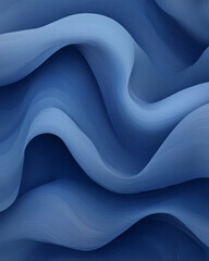 Poster - A simplistic abstract pattern of continuous flowing lines in soft blue hues, evoking calmness and tranquility,