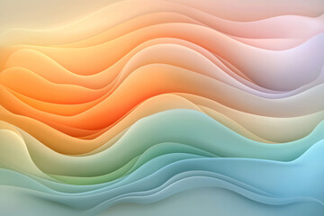 Poster - A peaceful abstract artwork featuring gently flowing lines in earthy colors, symbolizing natural movement and serenity,
