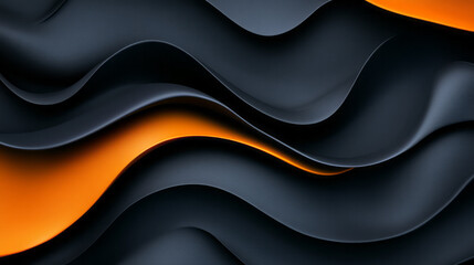 Fototapete - A sophisticated composition of flowing lines in metallic shades on a dark background, emphasizing luxury and modernity,