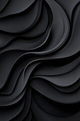 Poster - A minimalist composition of continuous flowing lines in monochromatic black, creating a striking and elegant visual,