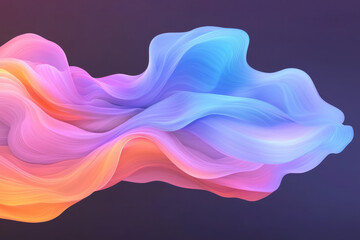 Aufkleber - A mesmerizing abstract wave pattern featuring vibrant neon blue and purple gradients flowing seamlessly across a dark background,