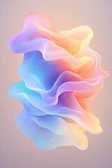 Leinwandbilder - An elegant composition of dynamic abstract waves with glowing neon blue and purple hues, creating a sense of motion and depth,
