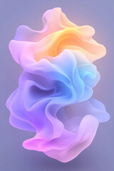 Leinwandbilder - An elegant composition of dynamic abstract waves with glowing neon blue and purple hues, creating a sense of motion and depth,