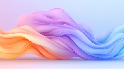 Poster - An ethereal abstract wave illustration with soft neon blue and purple gradients blending seamlessly, evoking a dreamy atmosphere,