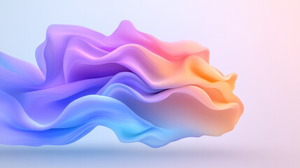 Poster - An ethereal abstract wave illustration with soft neon blue and purple gradients blending seamlessly, evoking a dreamy atmosphere,