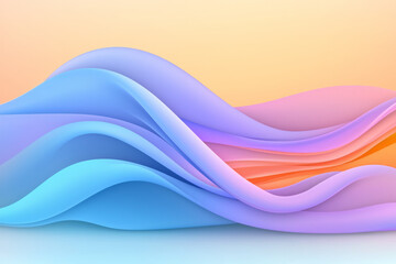 Poster - An abstract wave design featuring dynamic neon blue and purple gradients intertwined in a seamless, flowing motion,