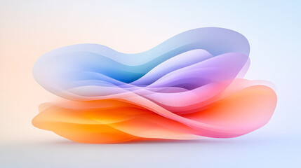Poster - A minimalist design showcasing bright, vibrant lines weaving through soft gradient curves, emphasizing simplicity and harmony,