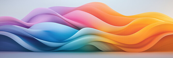 Aufkleber - A sophisticated abstract artwork featuring dynamic, colorful lines intertwined with seamless gradient curves, highlighting motion and depth,