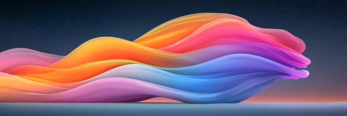 Fototapete - a futuristic abstract composition of colorful waves with intense gradient vibrancy, intertwining sea