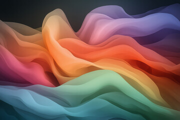 Poster - An abstract digital artwork of colorful, flowing waves with rich gradient vibrancy, creating a visually stunning and energetic scene,