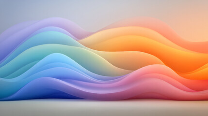 Fototapete - an elegant abstract artwork showcasing flowing, colorful waves with gradient vibrancy in vivid hues,