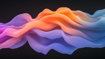 Leinwandbilder - A dynamic abstract scene of colorful waves with smooth gradient transitions, evoking a sense of energy and creativity against a black backdrop,