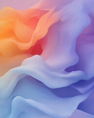 Poster - A dynamic abstract artwork featuring overlapping wavy lines in rich purple and vivid orange gradients, creating depth and movement,