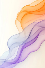 Poster - A minimalist abstract wavy background with smooth purple and orange gradient curves, emphasizing simplicity and sophistication,