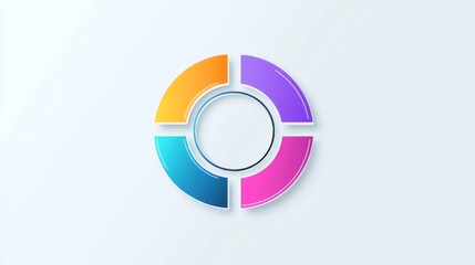 Leinwandbilder - A simple circular graph in gradient colors with sections divided by clean lines, set on a light background for a clean, modern aesthetic