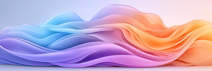Poster - A dynamic abstract wavy background featuring swirling purple and orange gradient lines, adding depth and complexity to the design,