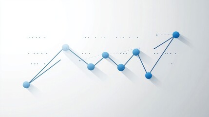 Poster - a simple line graph with a dotted trend line in blue on a white background, with subtle shadows for 