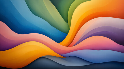 Poster - An abstract artwork depicting self-care through vibrant colors and flowing shapes, symbolizing harmony and well-being,