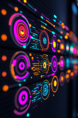 Poster - A creative infographic showing the integration of diverse data points into a cohesive network, with glowing connections,