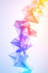 Poster - A creative low-poly style visualization of a network with sharp geometric shapes and complex patterns,