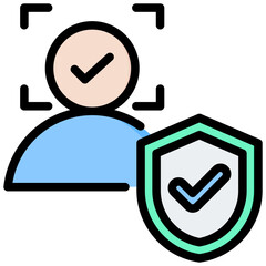 Poster - Face Recognition Outline Color Icon