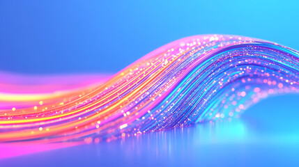 Poster - A vibrant rendering of a global network with curved lines connecting points across a 3D globe,