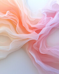 Poster - An elegant abstract glass web with fine, intricate patterns and soft pastel hues, floating gracefully in a serene environment,