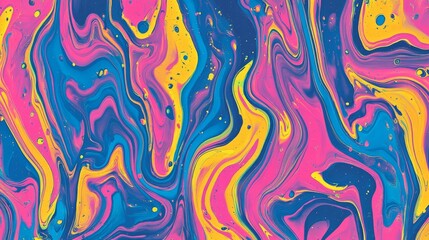 Aufkleber - Bright abstract background with paint splashes in vibrant colors, creating a joyful, artistic composition with dynamic movement