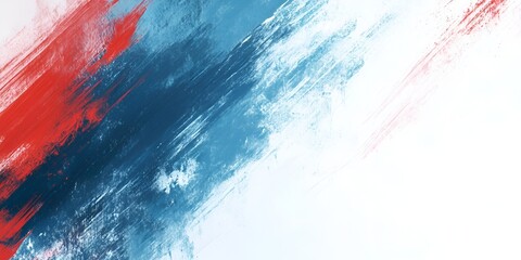 Wall Mural - abstract blue, red, and white color brush strokes on an isolated background, with space for text. bo
