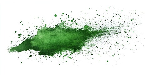 Wall Mural - abstract green watercolor brush stroke isolated on a white background, vector illustration from adob