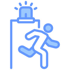 Poster - Emergency Exit Blue Icon