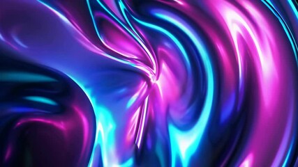 Poster - Colorful abstract liquid swirl with neon pink and blue hues, vibrant energy and futuristic concept