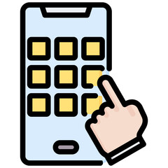 Poster - Mobile Apps Outline Color Icon
