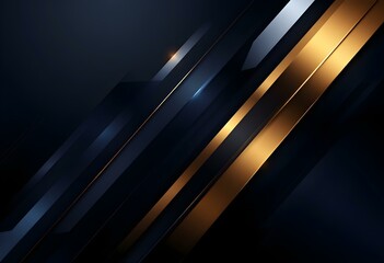 Poster - Elegant diagonal golden stripes on dark background. Luxury abstract geometric pattern with metallic effect. Modern minimalist design for business, tech presentation or premium brand