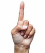 © Georgy - female hand pointing upwards on a white background